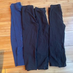 Lot of four size 4t xs girls boys unisex leggings black navy
